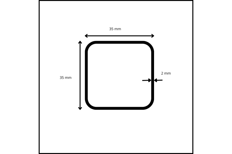 TUBE ACIER CARRE 35X35X2